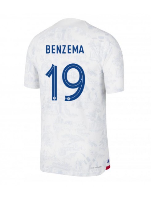 Frankrike Karim Benzema #19 Replika Borta Kläder VM 2022 Kortärmad